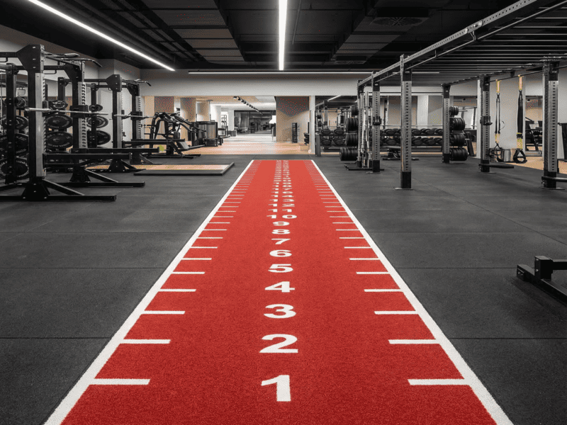 Medición de la altura del suelo del gimnasio